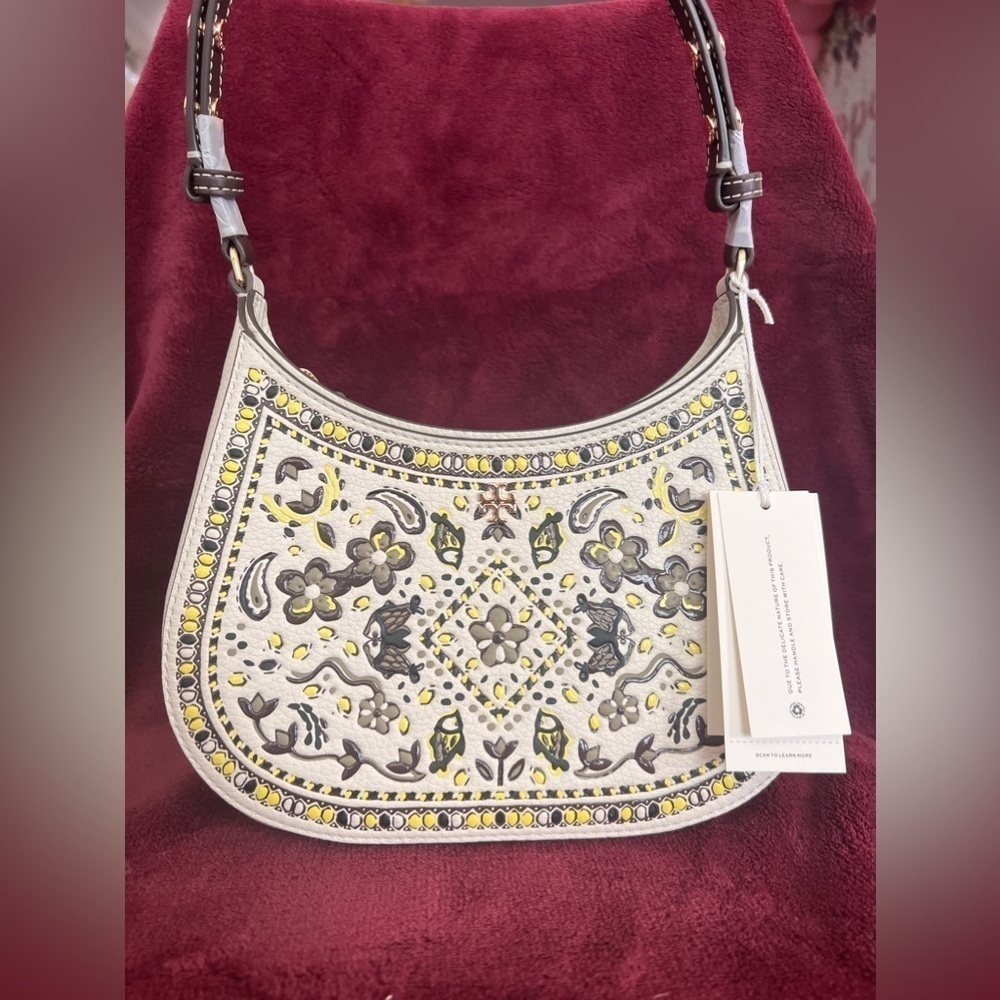 TORY BURCH•EMERSON LEATHER PRINTED SHOULDER BAG - Picture 2 of 15